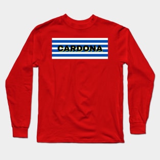 Cardona City in Uruguay Flag Stripes Long Sleeve T-Shirt